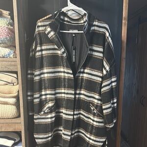 Steve Madden Black Plaid Women's Coat